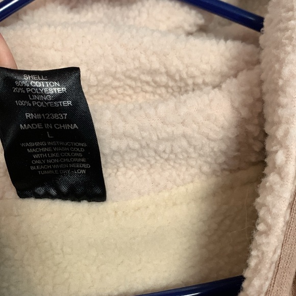 RevelStoke Fleece Hoodie Jacket Full Zip Cotton Blend - Tan - Men's Large - Picture 4 of 12